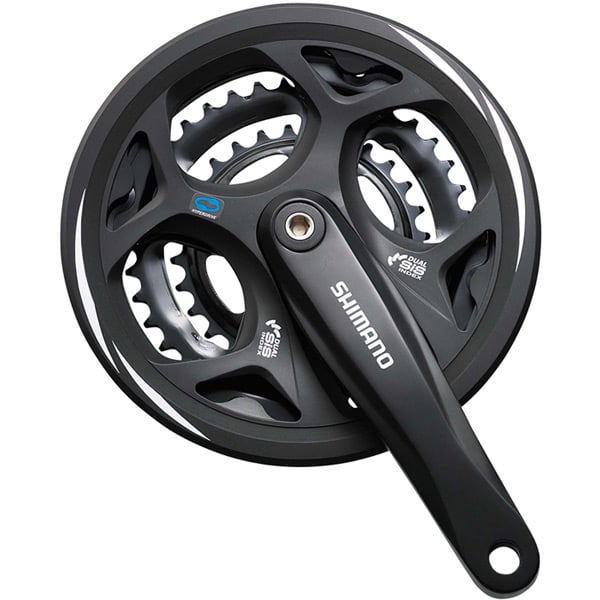 Shimano FC-M311 Altus square taper chainset, 48/38/28T, with chainguard, 170 mm