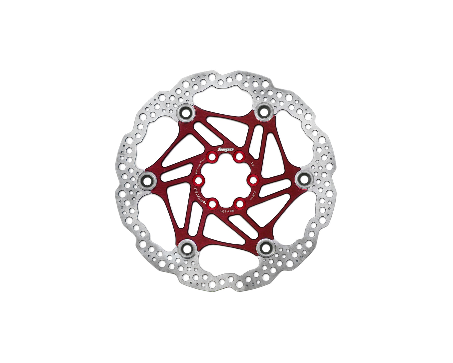 Hope Universal Floating Disc Rotor - 6 Bolt - Red