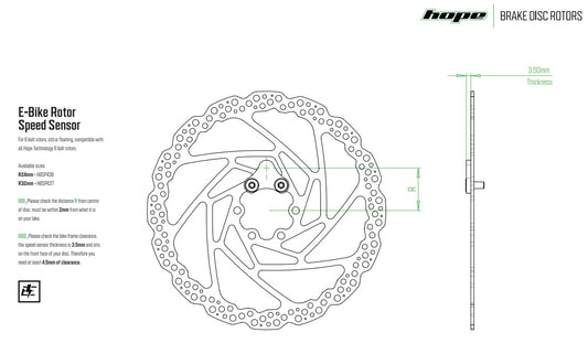 Hope E-Bike Speed Sensor Magnet - 6 Bolt R32 - Orange