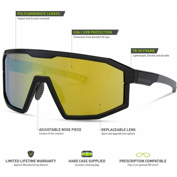 Madison Enigma Glasses - gloss black / bronze mirror