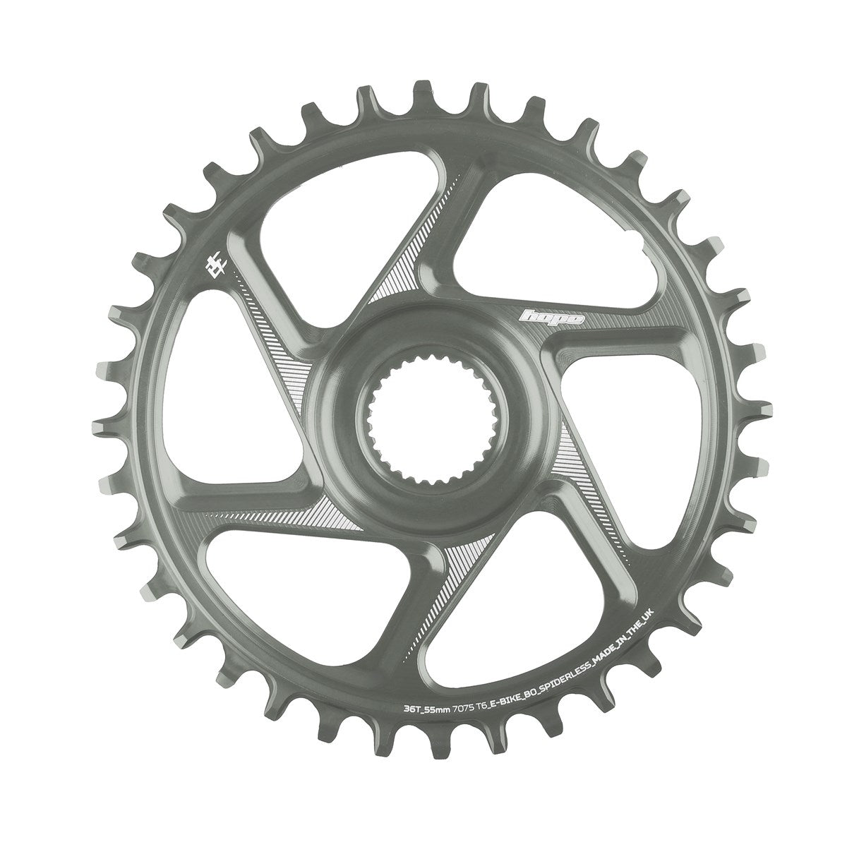 Hope R22 E-Bike Spiderless Retainer Ring - Bosch Gen 4 55mm Wide - Smoke