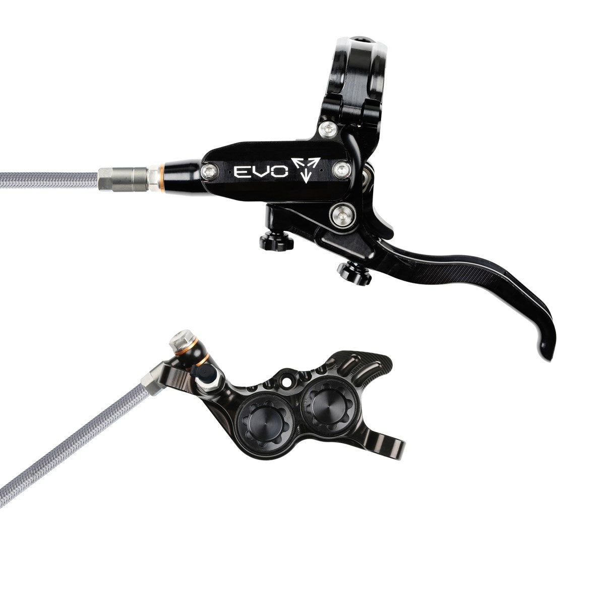 Hope Tech 4 EVO GR4 Brake - Black/Black - Braided Hose - No Rotor