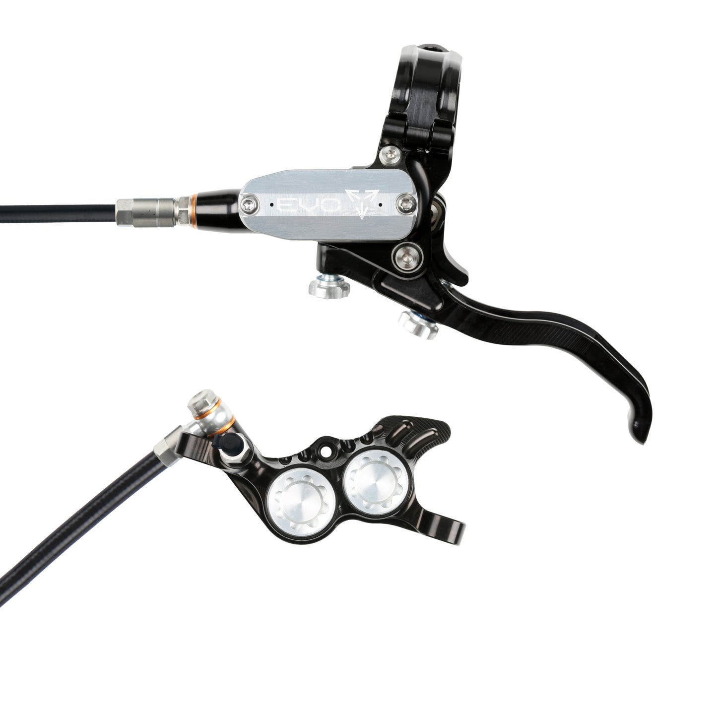 Hope Tech 4 EVO GR4 Brake - Black/Silver - Black Hose - No Rotor