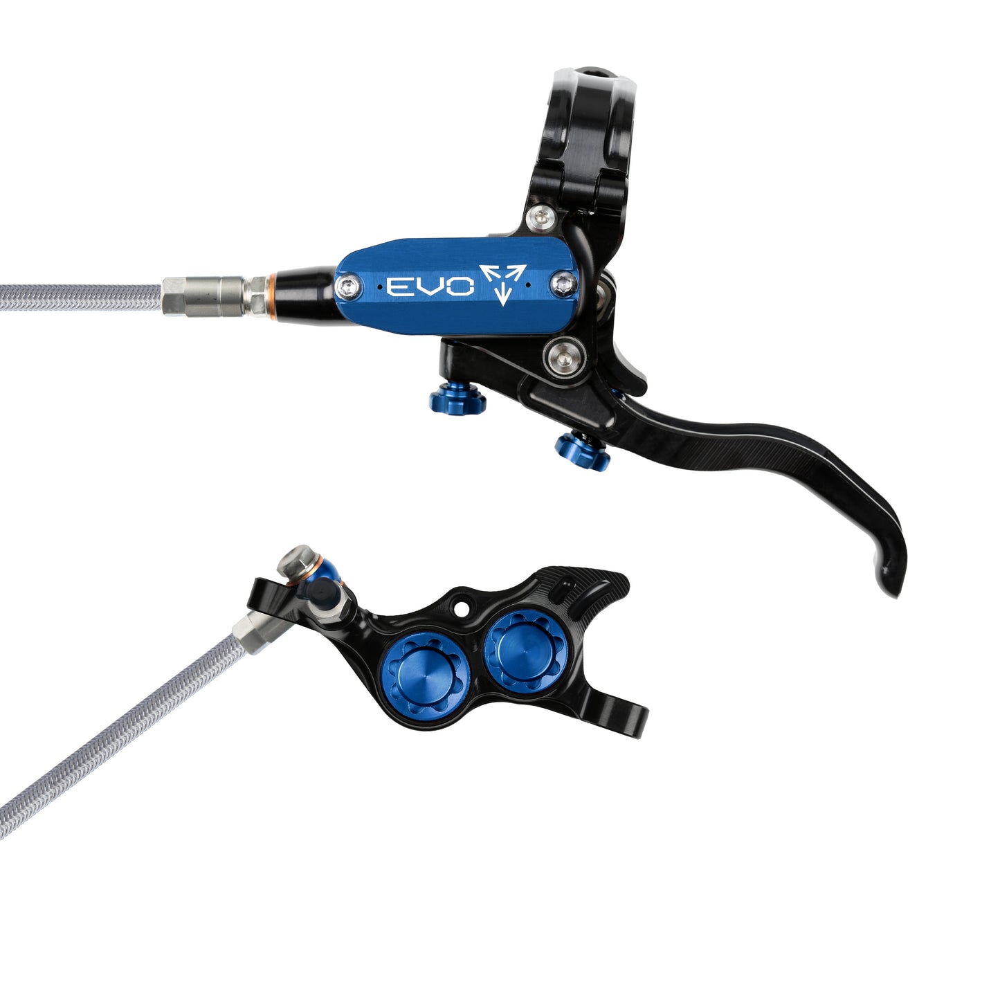 Hope Tech 4 EVO TR4 Brake - Black/Blue - Braided Hose - No Rotor
