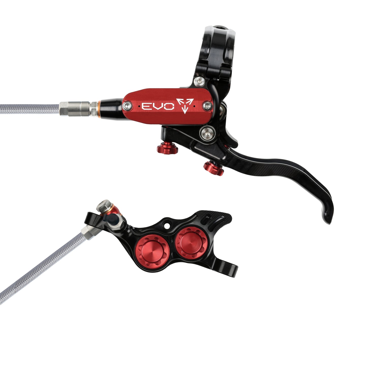 Hope Tech 4 EVO TR4 Brake - Black/Red - Braided Hose - No Rotor