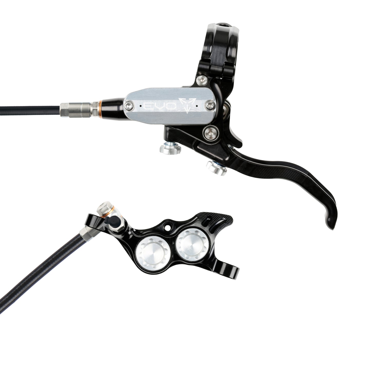 Hope Tech 4 EVO TR4 Brake - Black/Silver - Black Hose - No Rotor