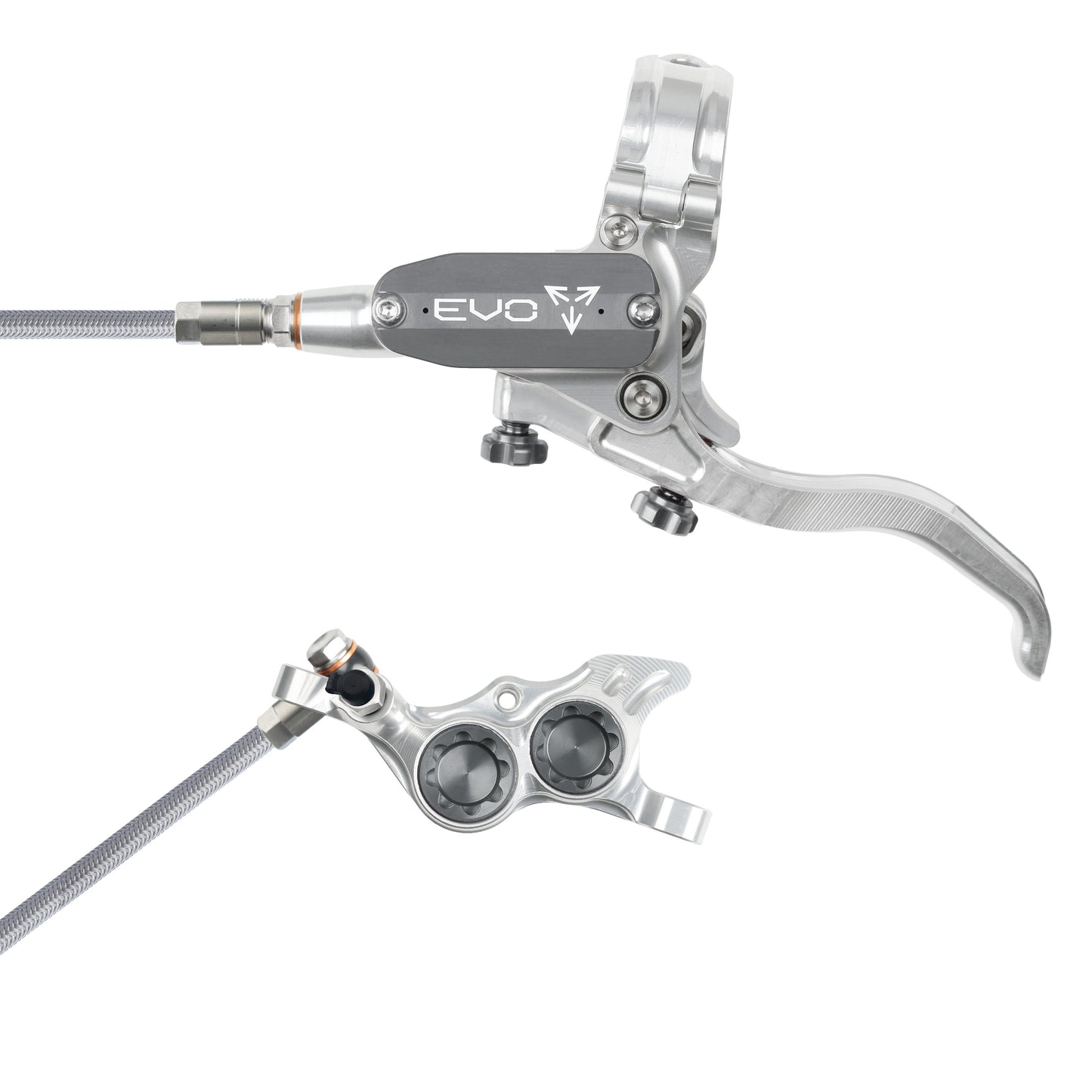 Hope Tech 4 EVO TR4 Brake - Silver/Smoke - Braided Hose - No Rotor