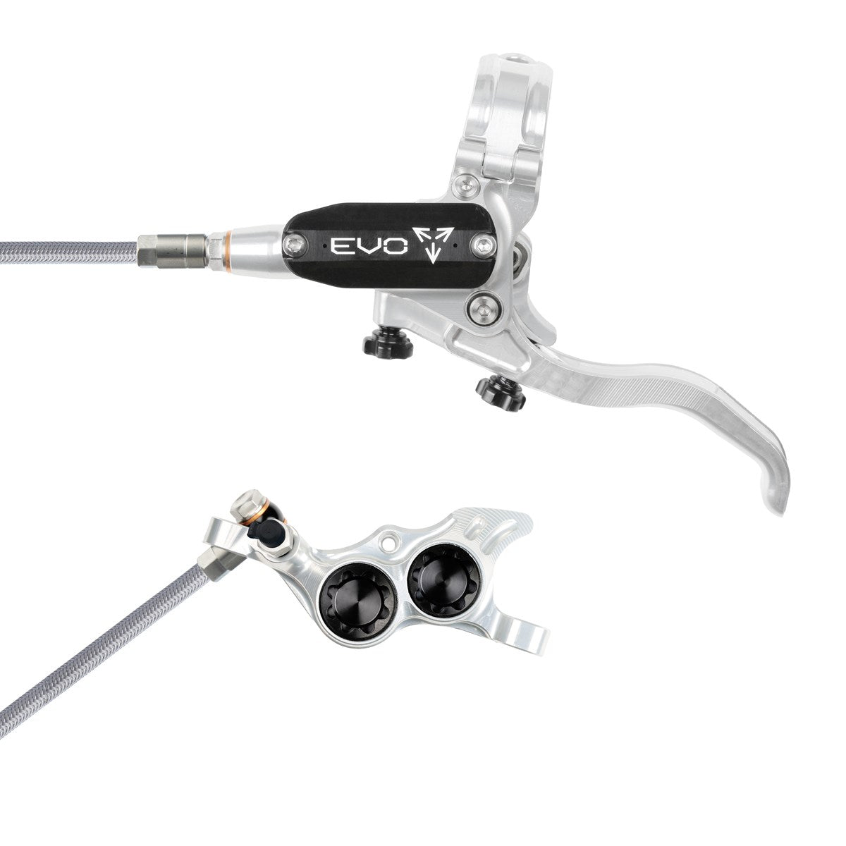Hope Tech 4 EVO TR4 Brake - Silver/Black - Braided Hose - No Rotor