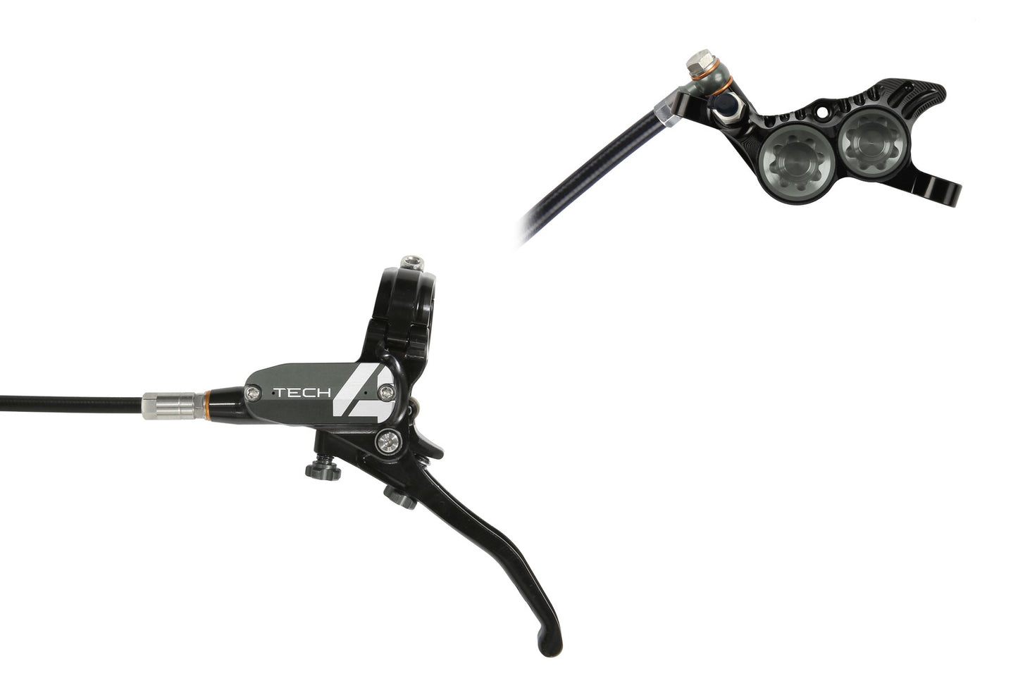 Hope Tech 4 V4 Brakes - Black/Smoke - Black Hose