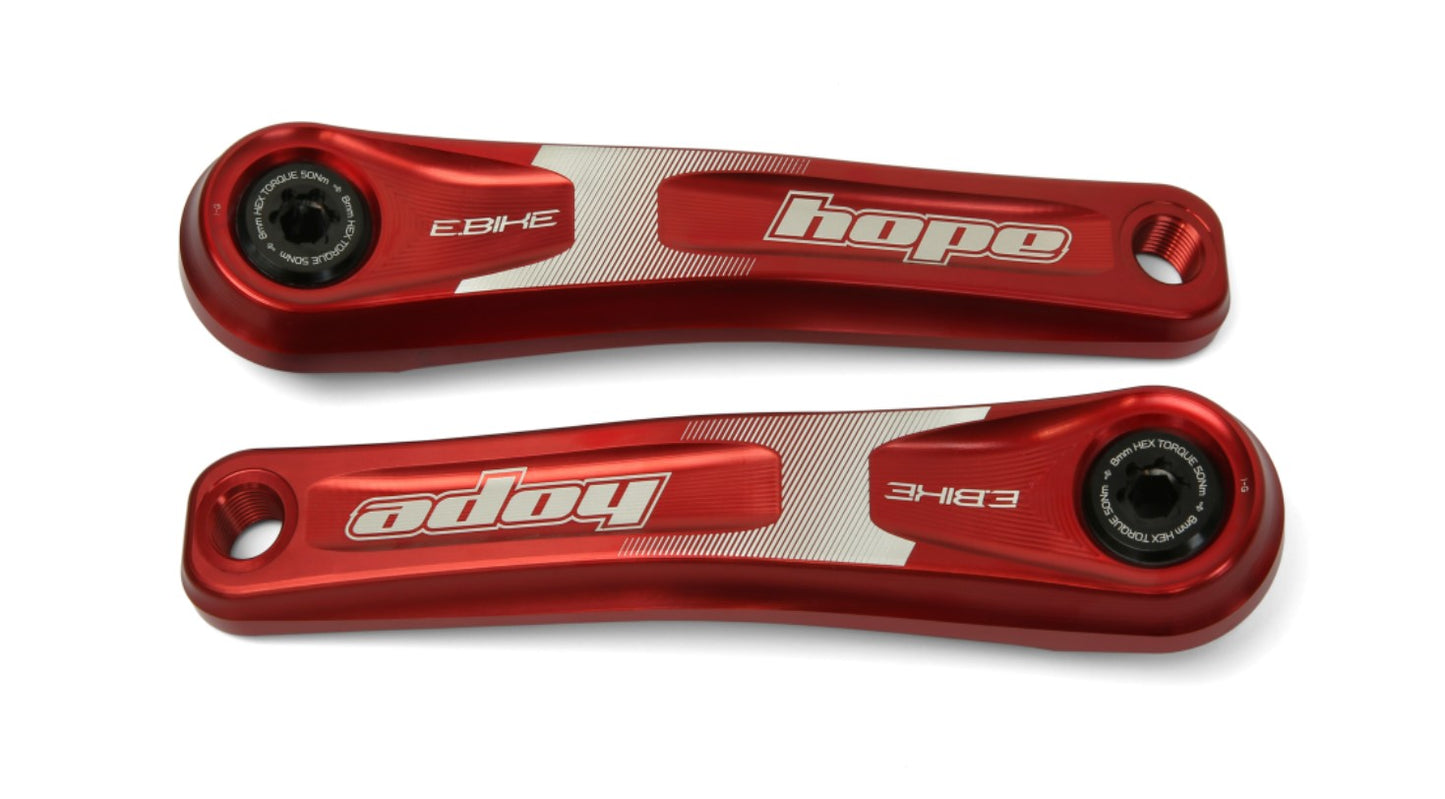 Hope E-Bike Crankset - Standard Offset - Red