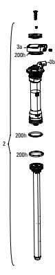 ROCKSHOX SPARE - FORK DAMPER ASSEMBLY - REMOTE 17MM (POPLOC, PRE-2013 PUSHLOC) TURNKEY (THREAD PITCH 0.8MM) (INCLUDES RIGHT SIDE INTERNALS) - 27"/29" - JUDY SILVER A1+/30 SILVER A3+ (2018+)