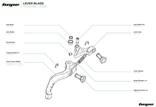 Hope Tech 3 Lever Blade Dimples Silver - Brake Spares