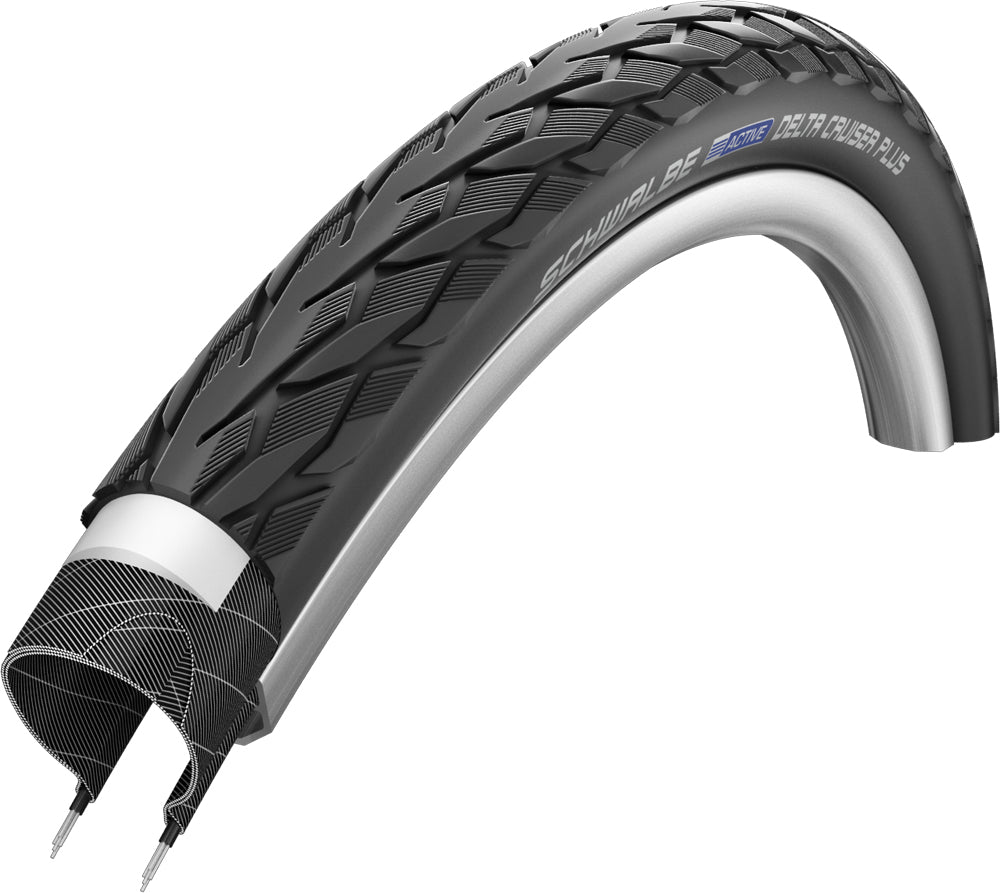 Schwalbe Delta Cruiser Plus Active Line PunctureGuard Tyre Black/Ref (Wired) - 20 x 1.75"