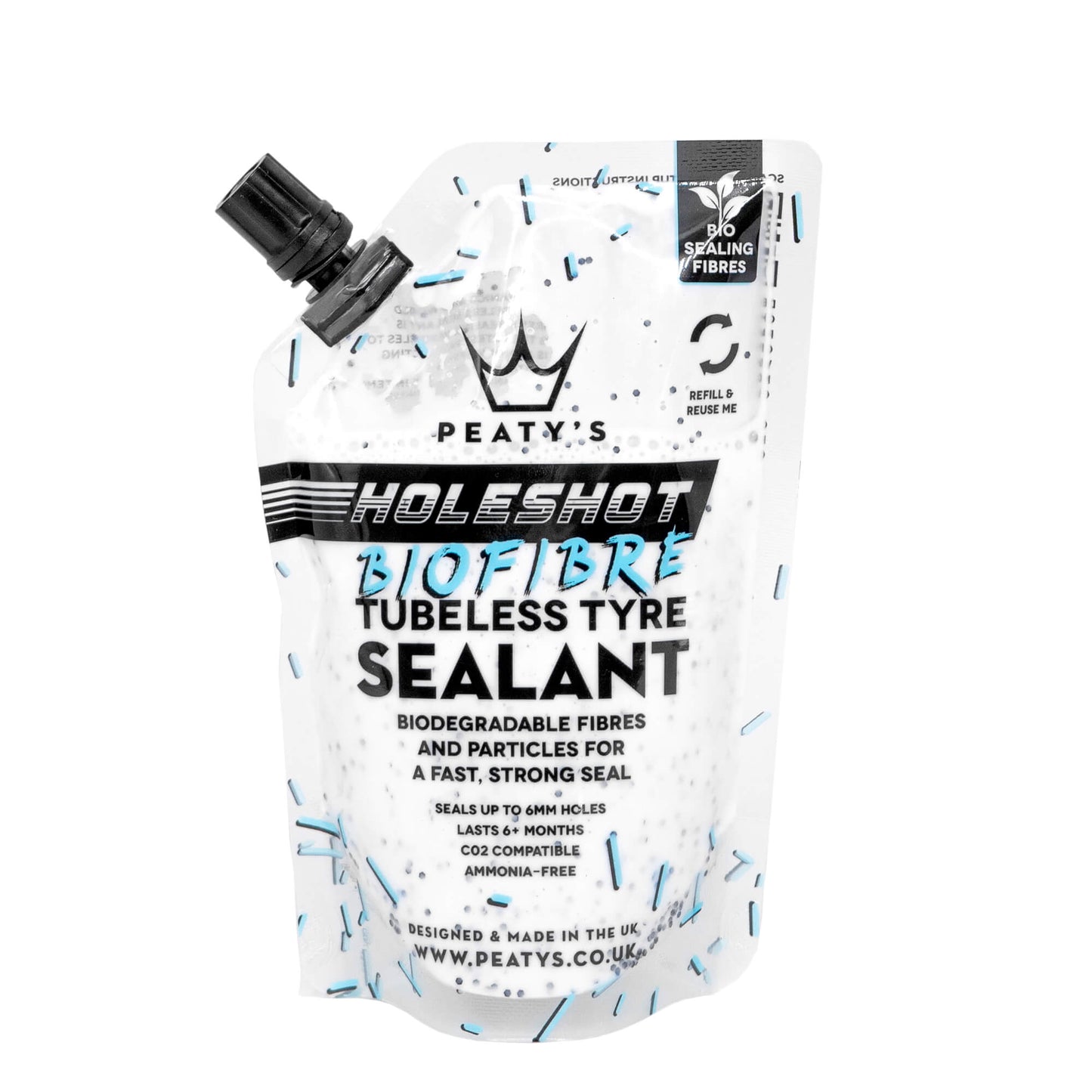 Peaty's Holeshot BioFibre Tubeless Tyre Sealant - 120ml (Trail Pouch)