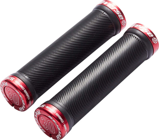 Reverse Spin Ø30mm Grips - Black/Red