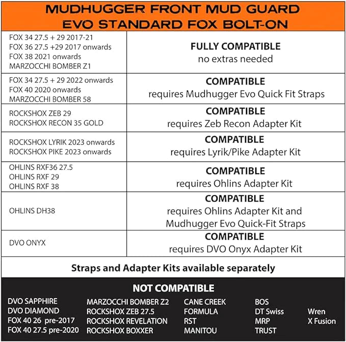 Mudhugger EVO Bolt-On (LONG) Default Fitting For FOX