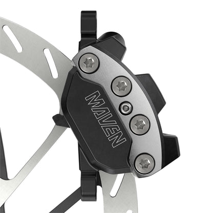 SRAM DISC BRAKE MAVEN ULTIMATE STEALTH - ALUMINUM LEVER, TI HARDWARE, REACH/CONTACT ADJ ,SWINGLINK, CLEAR ANO (INCLUDES MMX CLAMP, BRACKET) (ROTOR SOLD SEPARATELY) A1