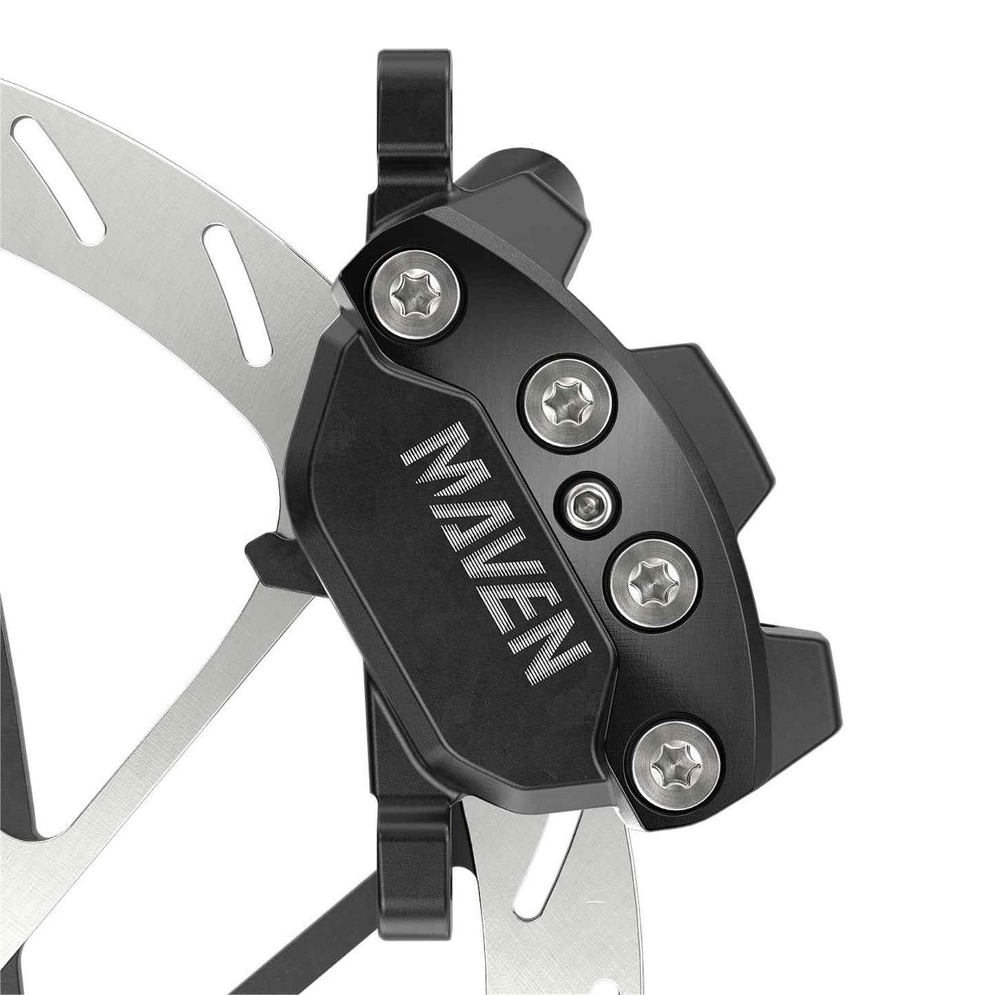 SRAM DISC BRAKE MAVEN SILVER STEALTH - ALUMINUM LEVER, STAINLESS HARDWARE, REACH/CONTACT ADJ,SWINGLINK, BLACK (INCLUDES MMX CLAMP, BRACKET) (ROTOR SOLD SEPARATELY)A1