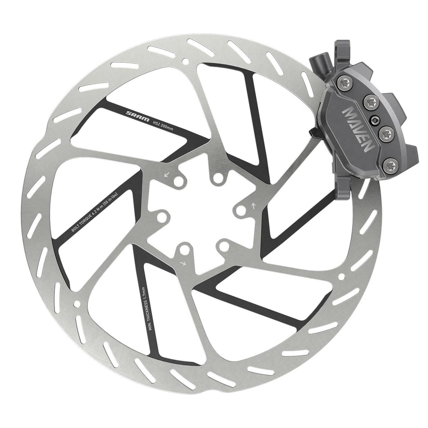 SRAM DISC BRAKE MAVEN BRONZE STEALTH - ALUMINUM LEVER, STAINLESS HARDWARE, REACH ADJ, BLAST DARK POLAR (INCLUDES MMX CLAMP, BRACKET) (ROTOR SOLD SEPARATELY)A1