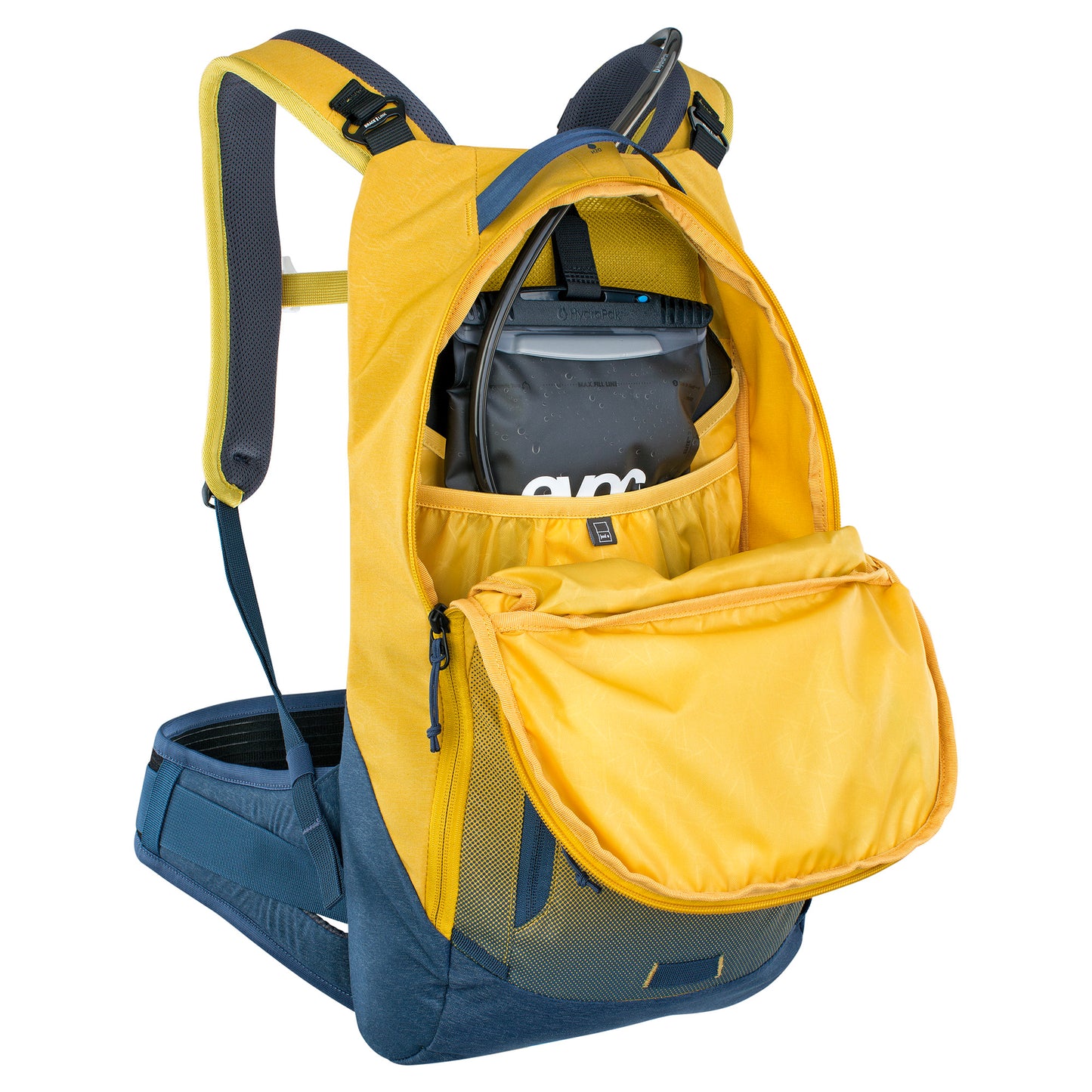 EVOC Trail Pro Protector Backpack 10L - CURRY/DENIM (S/M)