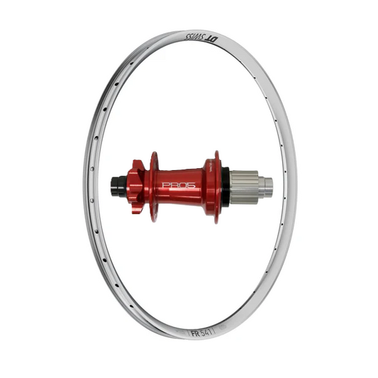 (Slam69built) DT Swiss FR 541 27.5" / Hope Pro 5 Boost / Rear Wheel (Silver/Red)