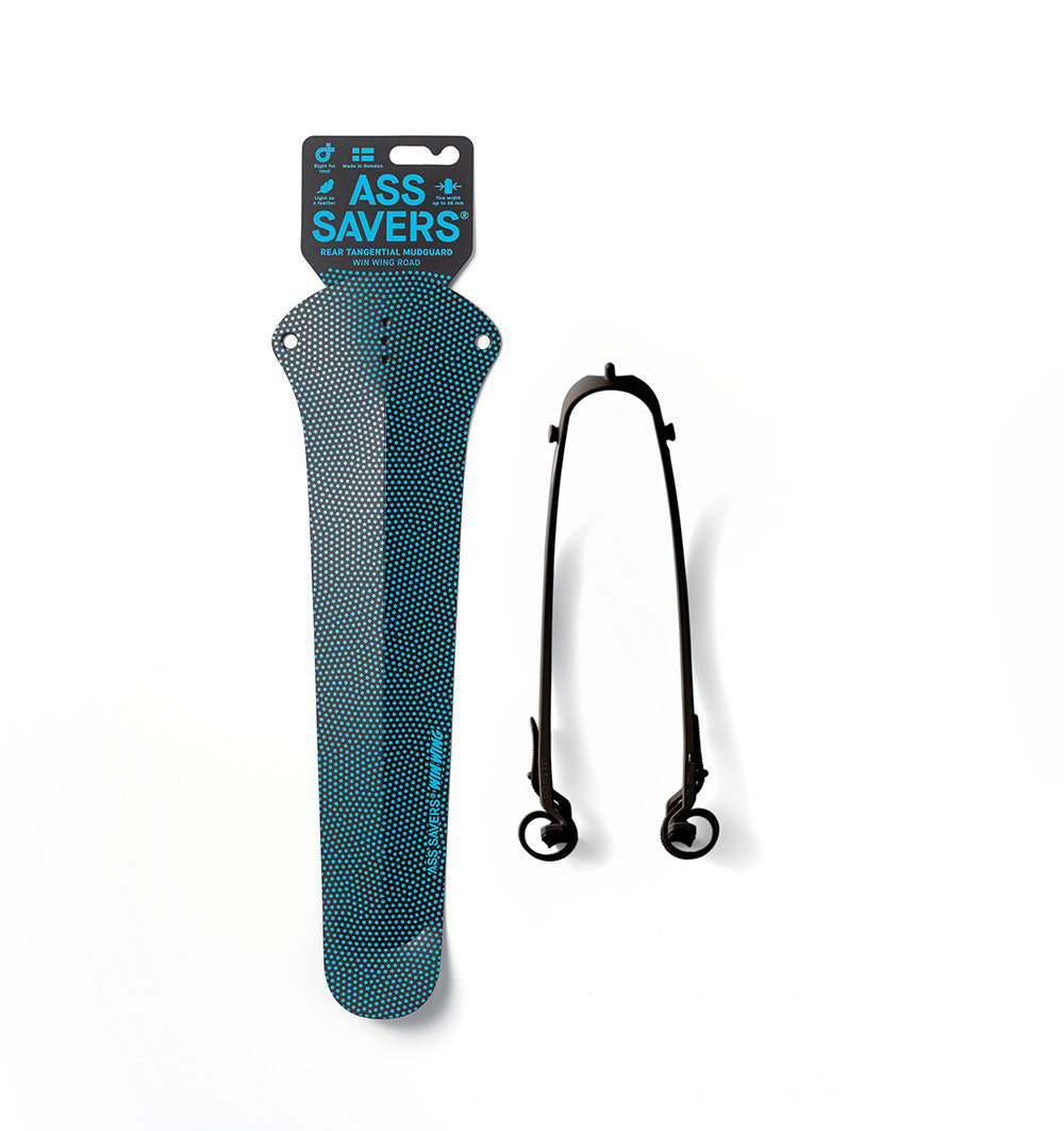 Ass Saver Win Wing 2 Road - Rear Mud Guard - Blue Dots