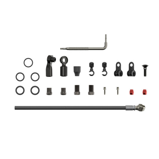 SRAM Spare - Disc Brake Hydraulic Hose Kit - Beveled Banjo - 2000mm Black (Inc. Banjo, Fittings) - Flat Mount,Red22,Force22,Rival22,Force 1,Force CX1,Apex1 HRD,S700