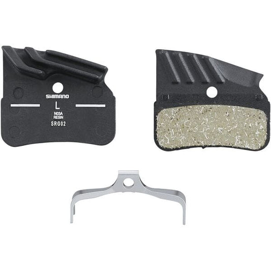 Shimano N03A disc pads and spring, alloy back with cooling fins, resin