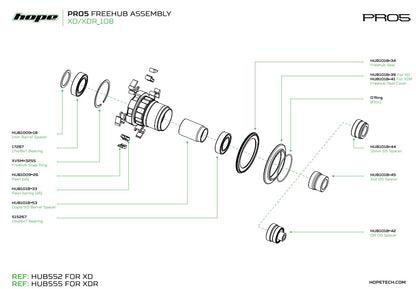 Hope Pro 5 - Sram XD Aluminium Freehub (HUB552)