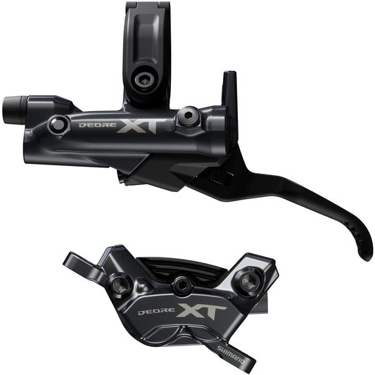 Shimano BR-M8220/BL-M8200 XT 4 pot bled brake lever/post mount calliper, rear left
