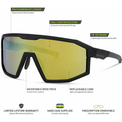 Madison Enigma Glasses - 3 pack - gloss white / silver mirror / amber and clear lens