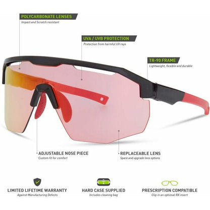 Madison Cipher Glasses - gloss black / pink rose mirror
