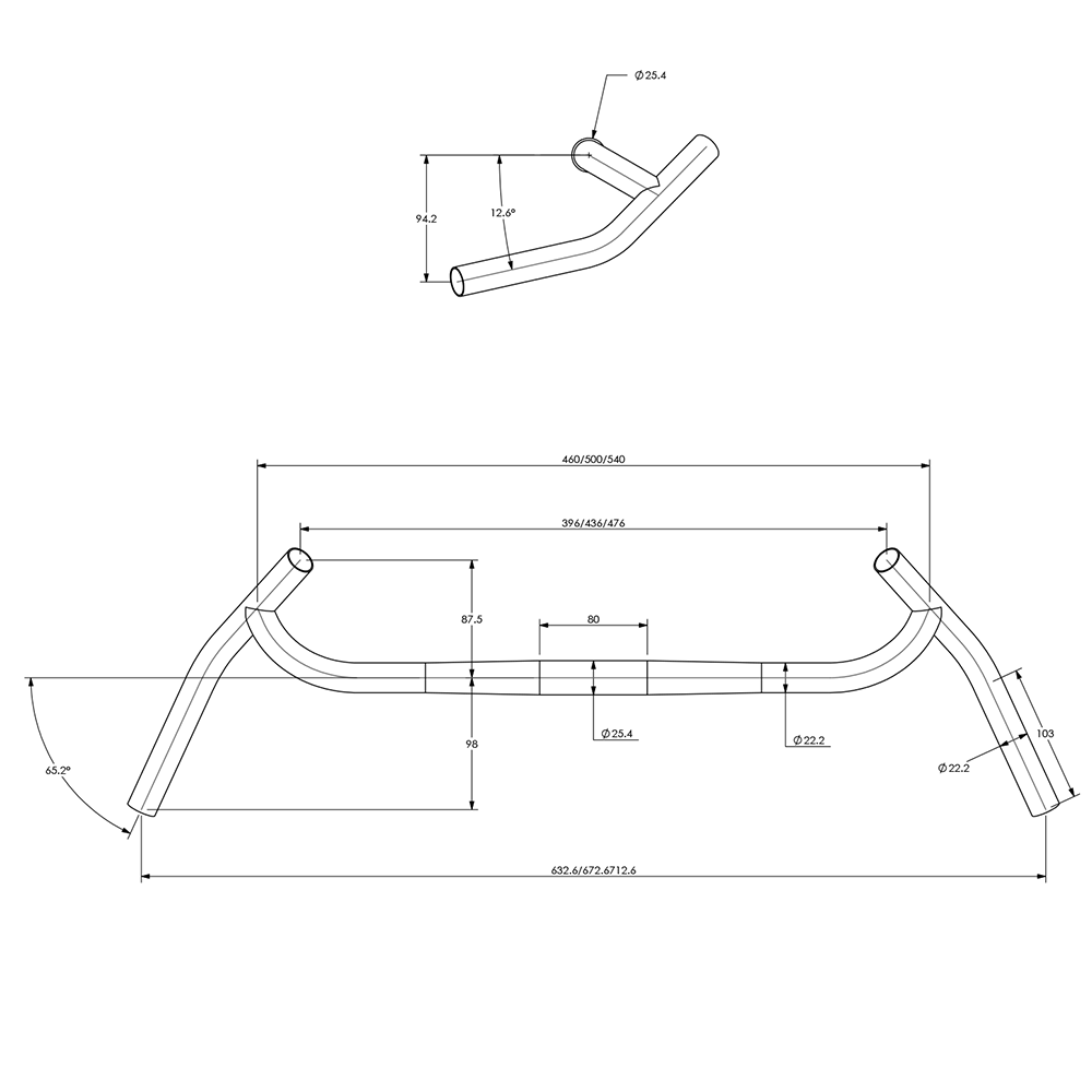 Surly Corner Bar MTB Drop Bar (46cm, 50cm and 54cm)