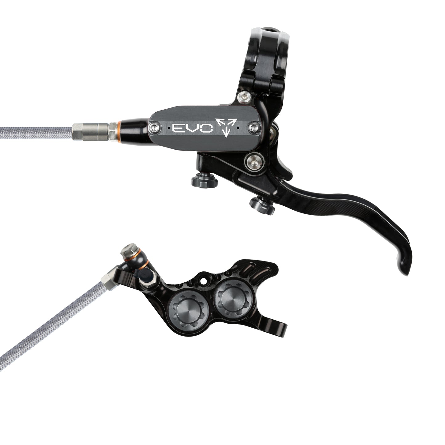 Hope Tech 4 EVO GR4 Brake - Black/Smoke - Braided Hose - No Rotor