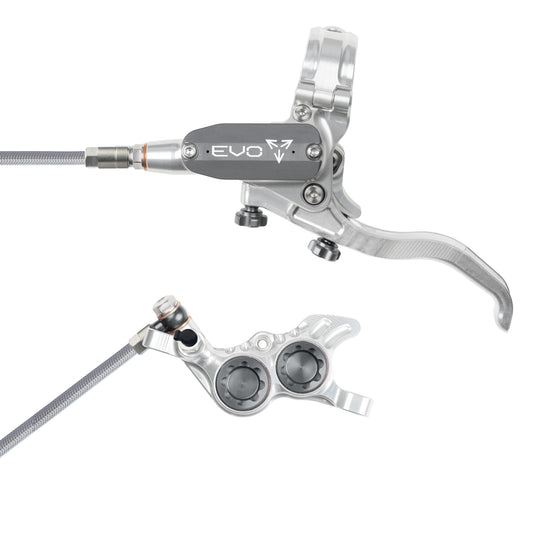 Hope Tech 4 EVO GR4 Brake - Silver/Smoke - Braided Hose - No Rotor