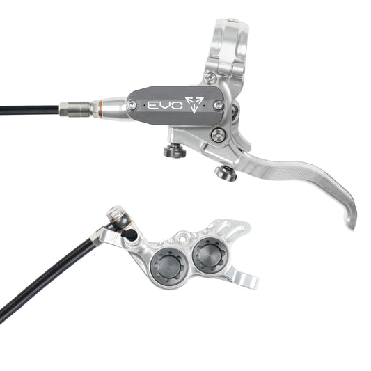 Hope Tech 4 EVO GR4 Brake - Silver/Smoke - Black Hose - No Rotor