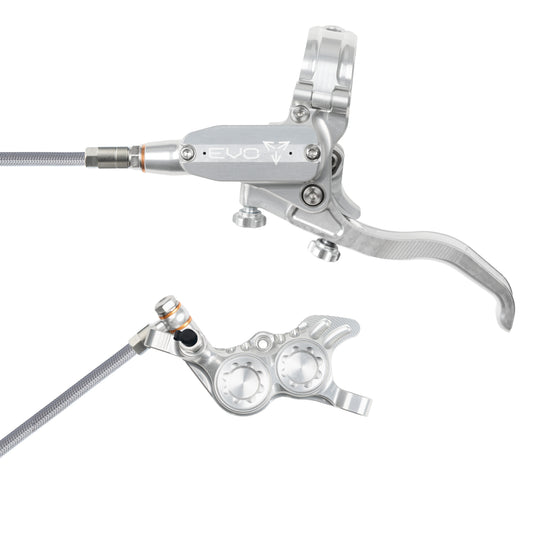 Hope Tech 4 EVO GR4 Brake - Silver/Silver - Braided Hose - No Rotor