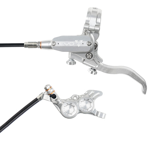 Hope Tech 4 EVO GR4 Brake - Silver/Silver - Black Hose - No Rotor
