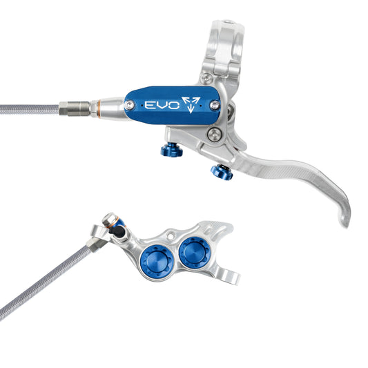 Hope Tech 4 EVO TR4 Brake - Silver/Blue - Braided Hose - No Rotor