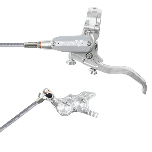 Hope Tech 4 EVO TR4 Brake - Silver/Silver - Braided Hose - No Rotor