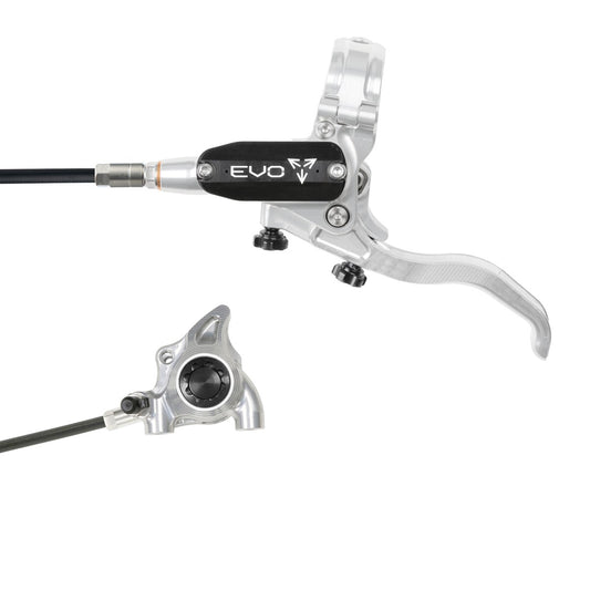 Hope Tech 4 EVO X2 Flatmount Brake - Silver/Black - Black Hose - No Rotor