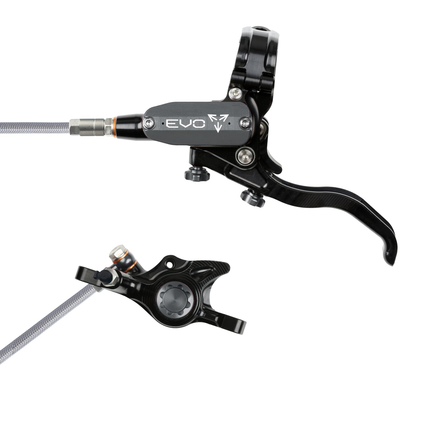 Hope Tech 4 EVO X2 Brake - Black/Smoke - Braided Hose - No Rotor