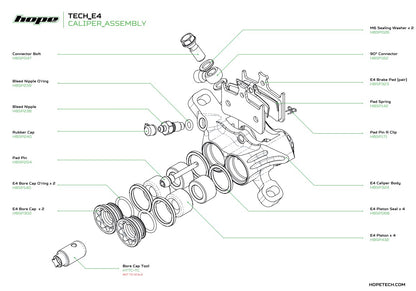 Hope Tech 4 16mm (E4 / V4 Small) Stainless Hybrid Piston Phenolic Insert - Brake Spares