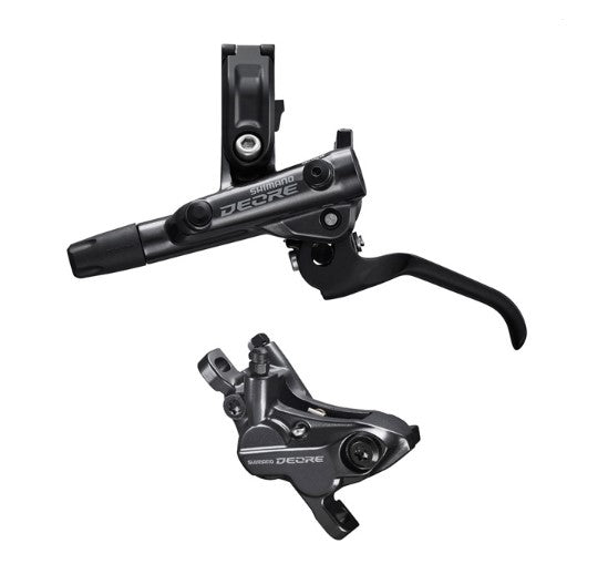 Shimano BR-M6120/BL-M6100 Deore bled brake lever/post mount 4 pot calliper, rear left