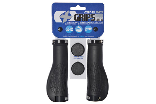 OXFORD ERGONOMIC LOCK ON MTB GRIPS – BLACK (PAIR)