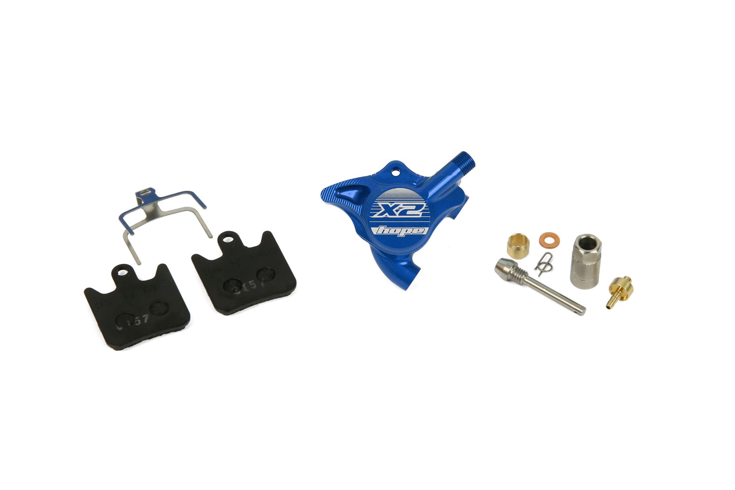 Hope X2 Flat Mount Caliper Complete - Blue