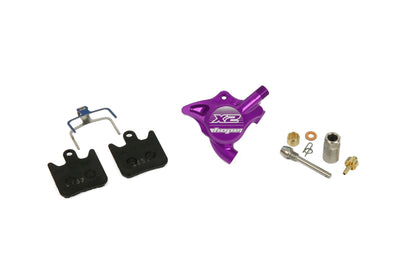 Hope X2 Flat Mount Caliper Complete - Purple