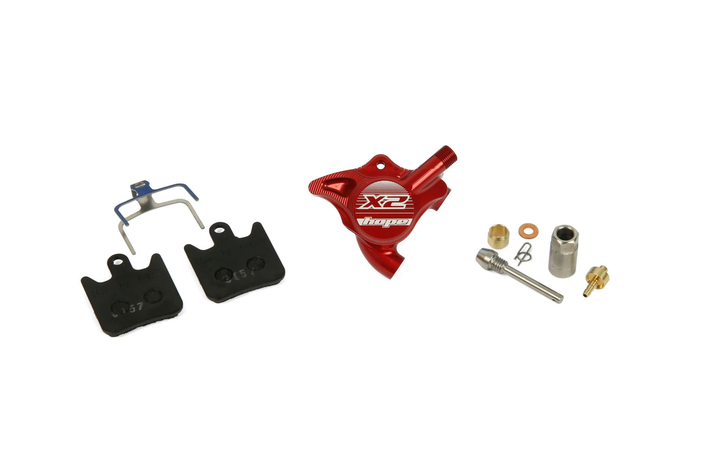 Hope X2 Flat Mount Caliper Complete - Red