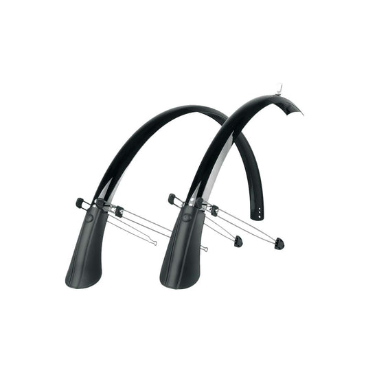 SKS COMMUTER MUDGUARD SET WITH SPOILER: BLACK 35MM 28"