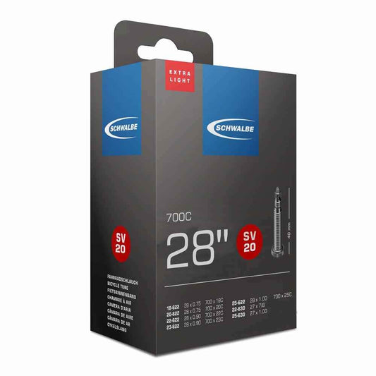 Schwalbe SV20 Extra Light Presta Innertube - 28"/700 x 18/25c - 40mm Valves
